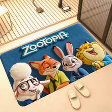 1PC Diatom Mud Door Mat, Cute Cartoon Characters Nick And Judy Floor Mat, Quick-Drying Water-Absorbent Diatom Soft Floor Mat, Rubber Bottom Non-Slip, Easy To Clean, Absorbent Floor Mat For Bathroom And Toilet Entrance, "Crazy City" Theme Home Decoration, Living Room, Bedroom, Yoga Room Home Bathroom Decoration Outdoor Carpet Door Mat, Summer Decorative Carpet, Bathtub Mat, Home Decoration Essentials, Kitchen Carpet - Multicolor - View 11