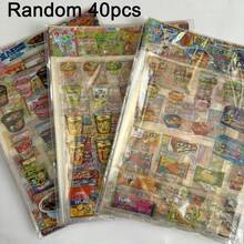 Pegatinas transparentes con purpurina con diseños de comida adorables - Para manualidades DIY y proyectos creativos - Un regalo pensativo y divertido para amigos - Multicolor - Ver 10