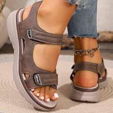 Beach Walking Travel Platform Sandals Womens Comfortable Sandals Slide Sport Sandals Comfy Open Toe Casual Flats Shoes Summer Outdoor - 棕色 - 查看 3