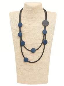 MARLIWOO 1件手工多层串珠波西米亚风时尚项链，女士款 - 彩色 - 查看 14