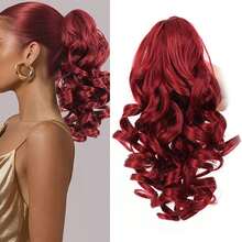 14-Inch Curly Wavy Ponytail Wig With Clips, Made Of Synthetic Fibers, Fluffy Curly Ponytail - Multicolor - View 20