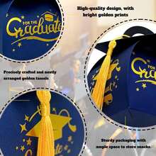 40pcs/20pcs/10pcs Graduation Cap Gift Boxes, Graduation Party Favors Candy Boxes With Tassels, Desktop Decor For 2026 Graduates - Multicolor - View 3