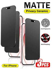 3pcs 17 Pro Max Matte Privacy Screen Protector. Made Of Soft Material. Suitable For IPhone 17 Pro Max/17/17 Pro/16/16 Pro/16 Pro Max/15/14/13/12/11 Series. Essential Screen Protector For Daily Use, Office And Home Environments. Phone Screen Protector, Phone Accessories. Privacy Protection, Waterproof, Shockproof, Anti-Drop, Anti-Scratch. - Black - View 23