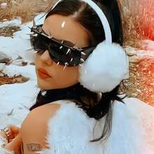 Gafas decorativas esféricas personalizadas y de moda con decoraciones de remaches, estilo motocicleta, montar en hierro, gafas de fuego fantasma, decoraciones para fiestas - 21 remaches de metal pesado tipo B - Ver 6