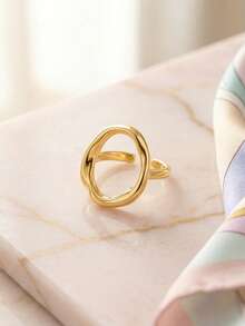 1枚不锈钢个性化开口戒指，18K金极简情侣戒指 - 圓形戒指 - 查看 8