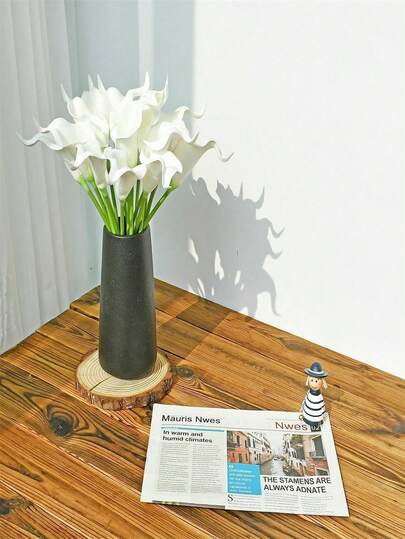 Real Touch Calla Lily Artificial Flowers, Flower Arrangement In Vase Home Decorations DIY Wedding Bouquet , Party Wedding Decorations,Can Be Paired With A Vase