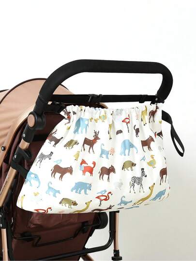 1pc Oxford Cloth Baby Stroller Hanging Bag, Large Capacity Shoulder Diaper Bag, Universal Stroller Organizer Bag, Baby Stroller Accessories