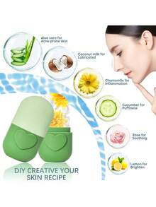 1 con lăn đá lạnh, dùng để giảm bọng mắt và mặt, massage tạo hình và làm sáng da mặt, khay dụng cụ chăm sóc da mặt - Nhiều màu - Xem 4