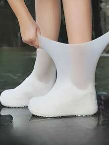 Unisex Reusable Waterproof Shoe Covers, Durable Silicone Anti-Slip Shoe Protectors, Easy To Clean Hand Wash, Neutral Shoe Covers For Outdoor Daily Wear, Waterproof Anti-Slip Travel Shoe Covers, Soft Transparent Outdoor Boot Covers, Lightweight Rain Gear Accessory, Suitable For Hiking/Camping, Summer Cooling, Beach, Travel, Waterproof Protection, Travel Essential - Multicolor - View 5
