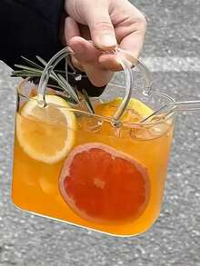 1pc High-Quality Handbag With Large Capacity Transparent Glass Cup, Suitable For Bars, Wine And Cocktail - Multicolor - View 7