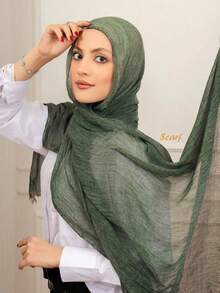 Extra Long Breathable Modest Soft Crinkled Modal Hijab Shawls Scarf With Natural Tie-Dye Texture,Beach,Holiday - Multicolor - View 1