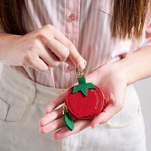 CHARM INFINITE 可爱番茄设计女士迷你零钱包钥匙扣吊坠小钱包卡包 - 紅色 - 查看 6