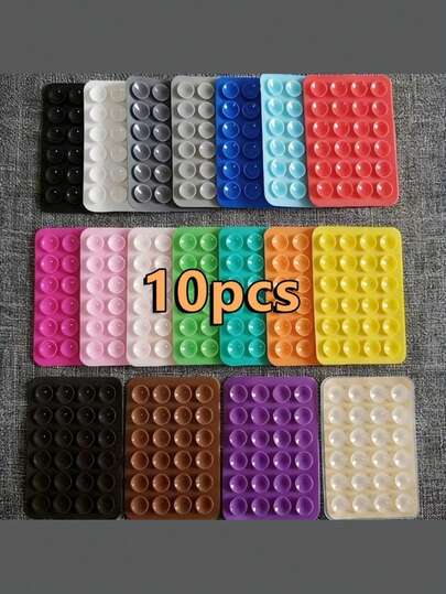 10pcs/Set Multifunctional Silicone Phone Holder - Universal Type, Suitable For All Phone Models, Sturdy Adhesion, Reusable And Washable - For Phone Decoration, Multipurpose Suction Cup With Backing, Portable, Gift For Friends, Christmas Gift