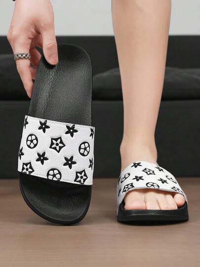 Pantuflas de moda para hombres, nuevas pantuflas de interior de suela gruesa para verano, sandalias de una sola correa de alta calidad, suela suave y elástica de EVA simple y cómoda, 3 colores