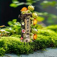 3 Turtles Welcome Garden Stake, Cute Tree Stump Yard Decor, Perfect Mother's Day Gift For Garden Lovers - C - View 4