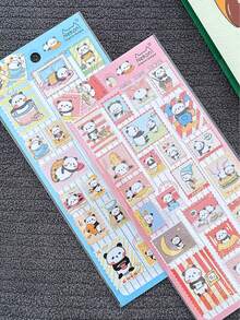 High-Quality Cute Panda Sticker/Stamp Set, Includes 4 Pieces, Suitable For Decorating Notebooks, Souvenirs, Phone Cases, Stationery, Also Makes A Great Gift - Multicolor - View 5