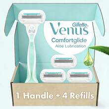 Gillette Venus Venus Aloe Women's Razor, Ultra Smooth Sensitive Skin Razor, Includes 1 Reusable Handle And 4 Blade Refills, Suitable For Sensitive Skin, Face Razor, Hair Removal, Shaver For Women - Multicolor - View 1