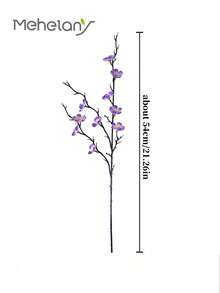 MEHELANY 18/9/3支紫色人造梅花丝绸花，假花，适用于婚礼、家居、办公室、卧室、派对、桌面装饰，室内外春季装饰，生日、周年纪念日、情人节礼物（不含花瓶） - 紫色 - 查看 5