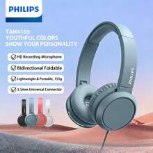 PHILIPS TAH4105 Wired Over-Ear Headphones With Bass, Suitable For Computer, Gaming, Monitoring - Noise-Proof, Foldable, Dynamic Bass And Comfortable Earcups, For Music, Gaming And Online English Learning - Multicolor - View 2