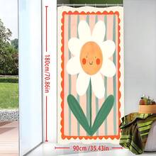 1pc Geometric Line Art Spring Style Shower Curtain, Colorful Geometric Modern Style Bathroom Decor, Painting-Like Modern Design, Unique Home Gift, Gift For Friends - Multicolor - View 4