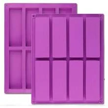 8-Cavity Oat Bar Mold, Rectangular Silicone Chocolate Mold Candy Bar Mold Suitable For Baking Cereal Bars, Energy Bars, Protein Bars, Brownies, Cheesecake - Multicolor - View 3