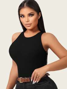 Spring/Summer Cross-Strap Backless Tank Top, Sexy Style, Two-In-One With Built-In Pads, Casual, Sports, Yoga, Versatile Base Layer - 黑色 - 查看 3