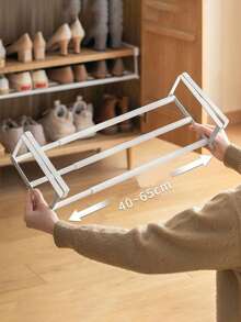 1 pieza Estantería telescópica para zapatos - Organizador de almacenamiento de metal ahorra espacio con estantes ajustables, con un diseño clásico adecuado tanto para el hogar como para la oficina. No requiere montaje. Organizador de almacenamiento de zapatos, Armario para zapatos - Multicolor - Ver 9
