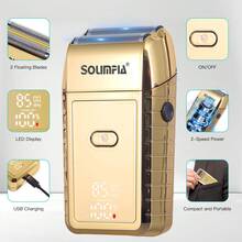 1pc USB Rechargeable Reciprocating Electric Shaver, Bald Head Whitening Device, 2-Speed Multi-Function Razor - Multicolor - View 5