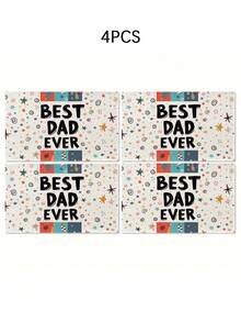 1/4/5/6/7pcs Father's Day Style Tablecloth Set, Home Decor Set, Living Room Decor Set, Bedroom Decor Set, Dining Room Decor Set, Linen-Like Material, Multiple Sizes Available, Dining Table Decor, Fireplace Mantel Scarf, Placemats, Coasters, Home Decor - Multicolor - View 19