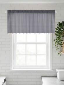 1Pc Red Grey Checked Curtain,Rod Pocket Half Drape Curtain,Drilling Table Skirt,Cabinet Decoration,Kitchen & Dining Partition,Bedroom Window Curtain Short,Porch Decor Curtains,Daily Home Decor,Window Decor - Multicolor - View 10