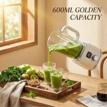 1pc 600ml Retro Portable Electric Blender, Personal Juicer For Smoothies And Shakes, Compact Fruit Mixer With LED Display, Mini Food Processor For Travel, Office, Gym, Healthy Living Essential - 600ML - View 9