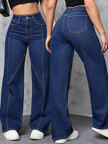 Fashionable Elegant Detailed Pocket Button Solid Color Pants, A Casual Loose Fit Trousers Suitable For Spring, Summer, Autumn And Winter Daily Wear, Travel - Black - View 10