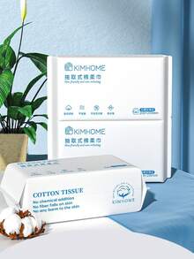 5 paquetes de toallas faciales KIMHOME con patrón de perlas extra gruesas (disponibles en 100/50 unidades), suaves y desechables, de uso dual en húmedo y seco para el cuidado de la piel y desmaquillante - Versión regular extra gruesa - Ver 2