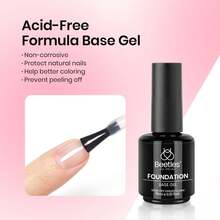 Beetles Top Coat Base Gel & Nail Glue Set-3Pcs No Wipe Top Coat Gel Nail Polish & Base Coat With 9 In 1 Nail Glue Shine Effect Long Lasting Soak Off Uv Light Lamp Diy Nail Gifts For Women & Girls - 3Pcs 15ml top base coat & pink color gel - 查看 2
