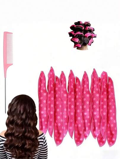 Foam Curling Iron, Pillowcase Curling Iron, Heat-Free Sleep Curling Iron With Soft Sponge Rollers, Suitable For Long, Short, Thick And Thin Hair Types, Spiral Styling Rollers.