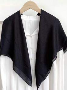 1 pièce Foulard en satin de soie synthétique de couleur unie pour femmes, foulard carré simple, élégant et polyvalent, convient pour le port quotidien, les sorties, les rendez-vous, les rassemblements, les banquets - Multicolore - Voir 3