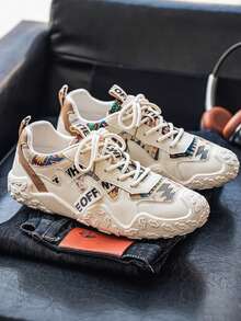 Giày đế bằng dệt kim, giày thể thao đôi đa năng, giày thể thao thoải mái, thoáng khí (Chữ cái ngẫu nhiên) - Mika - Xem 2