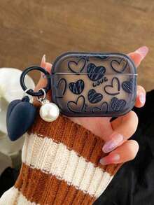 1 chiếc ốp lưng bảo vệ TPU hình trái tim màu đen, tương thích với Apple 1/2/Pro/Pro2/3/4 - Nhiều màu - Xem 1