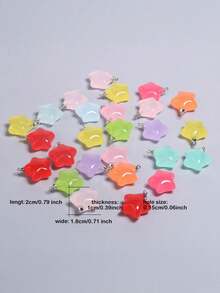 10 chiếc mặt dây chuyền hình ngôi sao bằng nhựa dễ thương, nhiều màu sắc khác nhau, dùng để làm vòng tay, dây chuyền, bông tai, trang sức DIY, móc khóa. - Ngôi sao - Xem 2