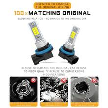 TOAUTO 2 bóng đèn LED H11 9005 dùng cho đèn sương mù ô tô, đèn pha xe máy DRL, đèn pha tự động 6000K - A - Xem 9