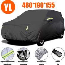 Funda universal para coche con tiras reflectantes completas para protección solar, a prueba de polvo, impermeable, protección UV y resistencia a arañazos. - A - Ver 8