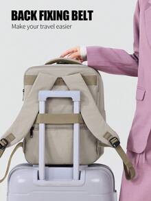 myco bags 2026新款轻便防盗旅行背包，符合航空登机行李标准，尺寸40*30*20厘米，带密码锁，单肩包，适合女性、学生、男性，大容量旅行包，笔记本电脑背包，尼龙背包，返校礼物 - 彩色 - 查看 4