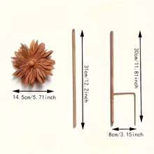 1pc Metal Chrysanthemum Garden Decor Ground Stake, Garden, Yard, Lawn Art Decoration, Rusty Art Decoration, Iron Flower Ground Stake, Chrysanthemum Silhouette, Outdoor Statue, Outdoor Holiday Decoration, Holiday Gift - Rusty Flower Design B - View 5
