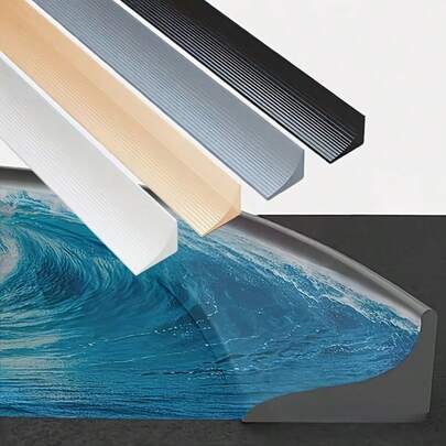 1 Roll 1m X 2.5cm Self-Adhesive Silicone Waterproof Splash Guard, Foldable Water Barrier For Kitchen, Bathroom And Countertop, Flexible Floor Seal, Easy Installation, Solid Bendable Bathroom Water Dam, Suitable For Sinks And Countertops, Classic Style - Self-Adhesive Silicone Foldable Water Dam, Applicable For Sinks, Cabinets, Stoves, Available In Multiple Colors