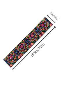 1 pieza Camino de mesa floral y colorido, decoración del hogar, camino de mesa para fiestas - Multicolor - Ver 6