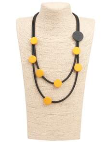 MARLIWOO 1件手工多层串珠波西米亚风时尚项链，女士款 - 彩色 - 查看 7