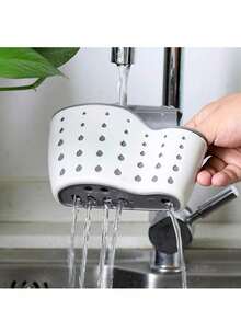 1pc Adjustable Clip-On Sink Sponge Holder, Kitchen Hanging Drain Basket, Kitchen Utensil Organizer - Multicolor - View 5