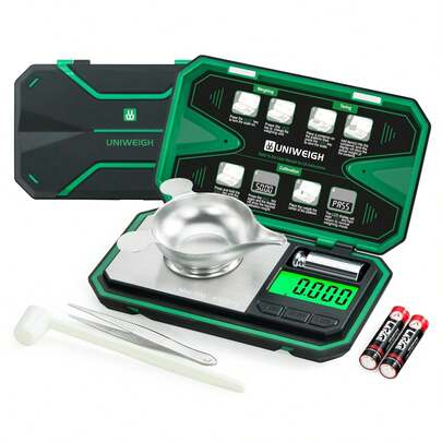 Precision Milligram Scale  0.001g/50g, Digital Jewelry Scale For Powder,Coins,Gold,Micro Gram Scale With 6 Units,Pocket Mg Scale With Battery And 50G Calibration Weight  Included