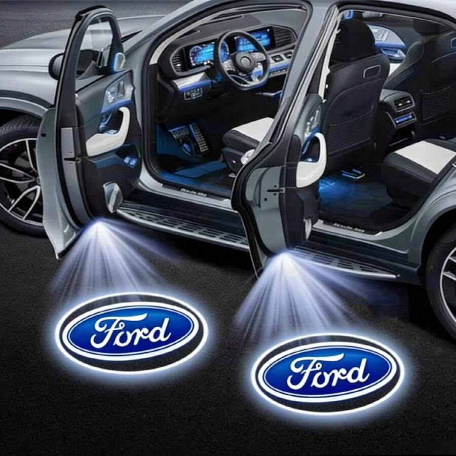 2Pcs LED Car Door Welcome Light,HD Projector Lamp For Most Vehicles,Car Accessories - For.d - View 1