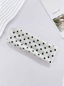 1条新款波点瑜伽弹力发带，时尚波点化妆发带，运动健身吸汗带 - 彩色 - 查看 16